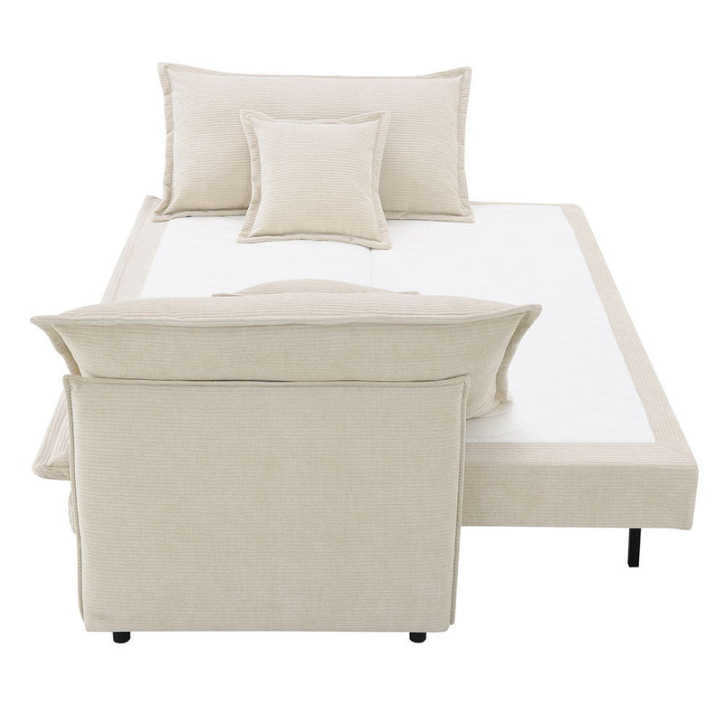 Elisea - Sofa With Sleeper - Beige Fabirc