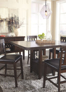 Haddigan - Rectangular Dining Room Counter Extension Table - Dark Brown