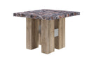 D04 - 5 Piece Dining Room Set (Bar Table, 4 Stools) - Lava / Natural