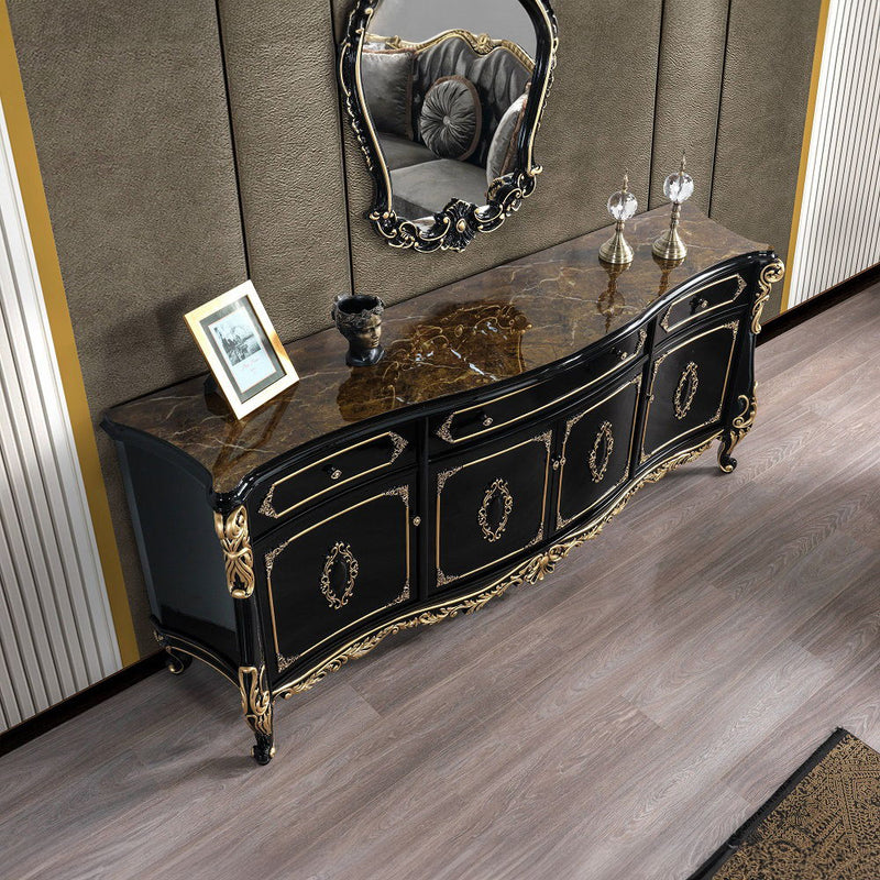 Betria - Console Cabinet - Gold & Black