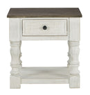 Havalance - Square End Table - White / Gray