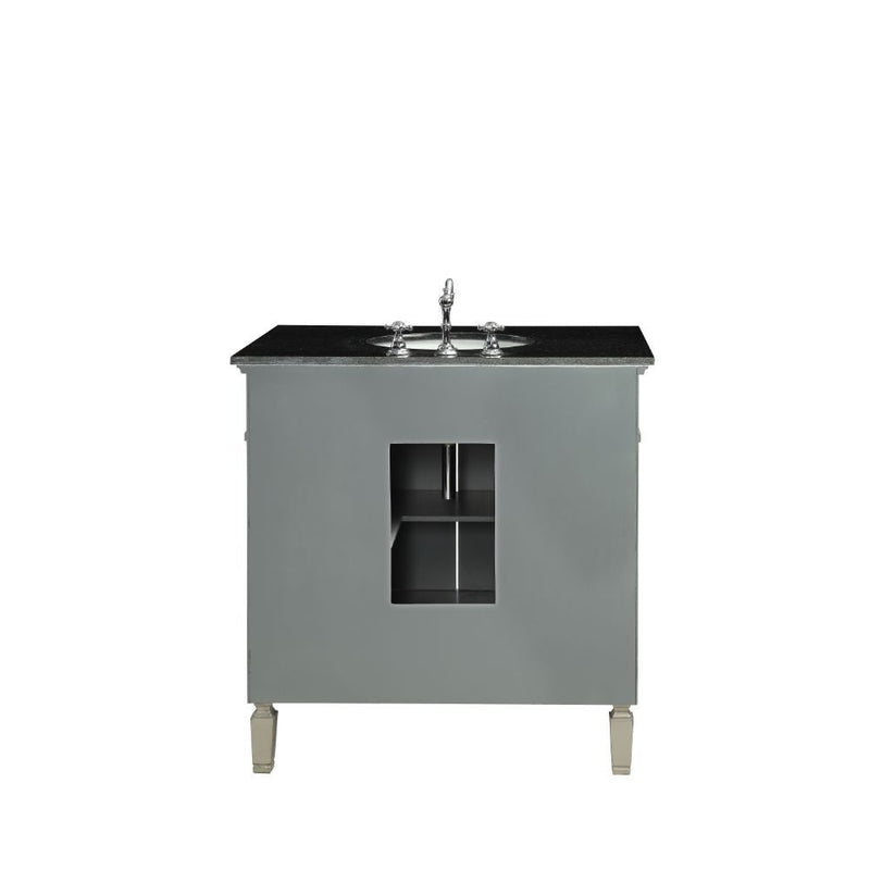 Atrian - Sink Cabinet - Black Marble & Mirrrored