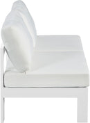 Nizuc - Outdoor Patio 2 Seat Armless Modular Sofa With White Frame