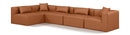 Cube - 5 Piece Modular Sectional - Cognac