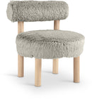 Ambre - Vegan Shearling Fabric Accent Chair - Taupe