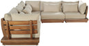 Mirella - 5 Piece Water Resistant Fabric Upholstered Outdoor Patio Modular Sectional