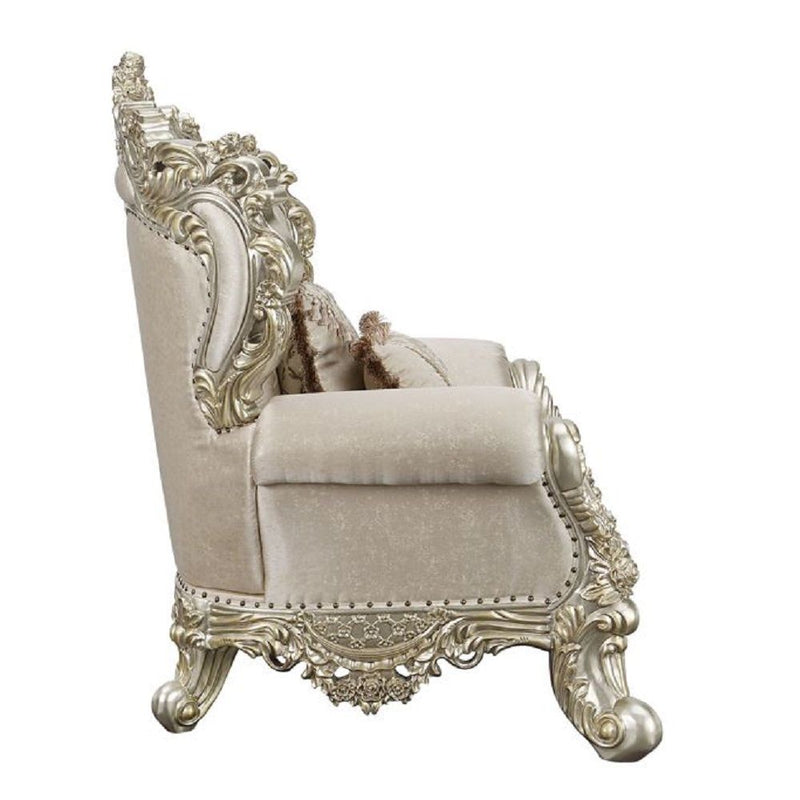 Danae - Chair - Fabric, Champagne & Gold Finish