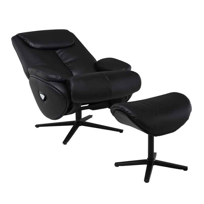 Labonita - Motion Accent Chair With Swivel & Ottoman - Black