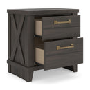 Vonitta Bay - Two Drawer Night Stand - Dark Brown