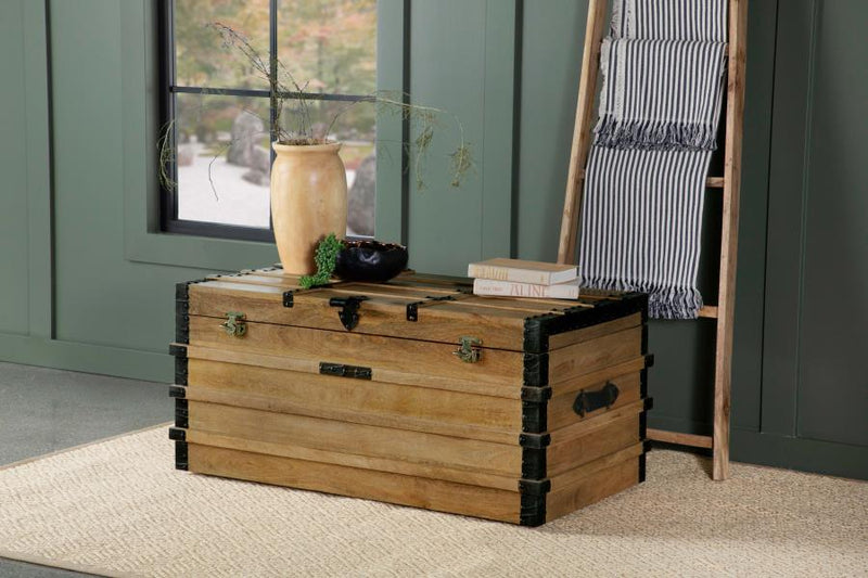 Simmons - Wood Storage Trunk - Natural And Black