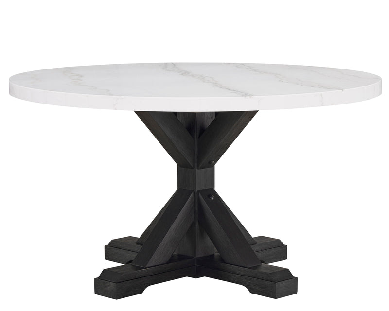 Varley - Genuine Marble Table - White & Charcoal