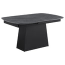 Potero - Faux Marble Extension Leaf Dining Table - Black
