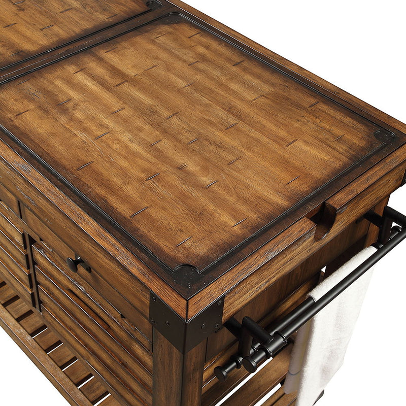 Kaif - Kitchen Cart - Distressed Chestnut