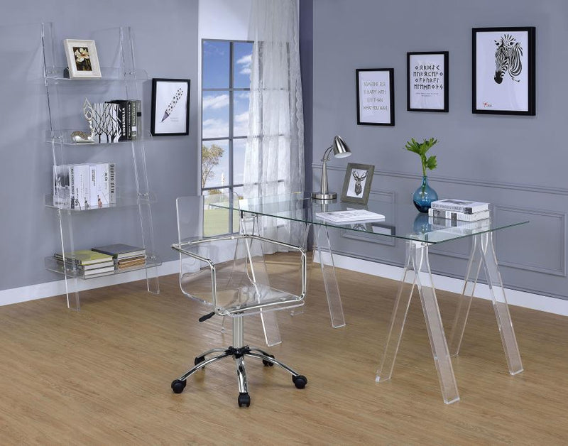 Amaturo - Acrylic Adjustable Home Office Desk Chair - Clear