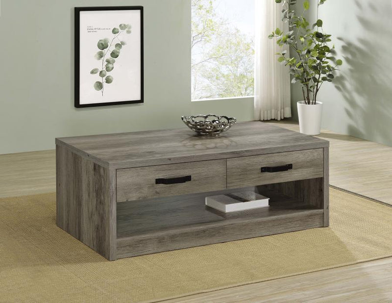 Felix - 2-Drawer Rectangular Engineered Wood Coffee Table - Gray Driftwood