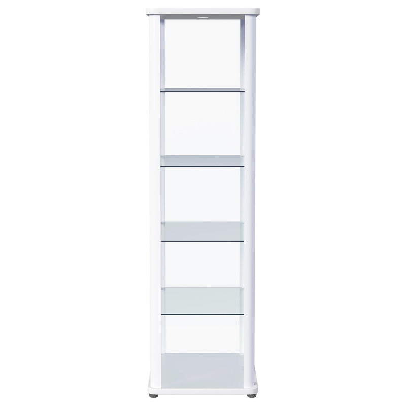 Aero - 5-Shelf Display Curio Cabinet With Led Lighting