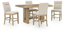 Lasinger - 5 Pc. - Counter Height Dining Table And 4 Barstools - Light Brown