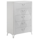 Cassia - 5-Drawer Bedroom Chest Of Drawers - White High Gloss