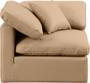 Indulge - Faux Leather Corner Chair - Tan
