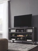Todoe - 2 Pc. - 65" TV Stand with Wide Fireplace Insert - Gray