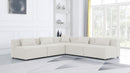 Cube - Linen 5 Piece Modular Corner Armless Sectional