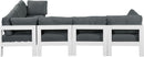 Nizuc - Outdoor Patio 6 Piece Modular Sectional With White Frame