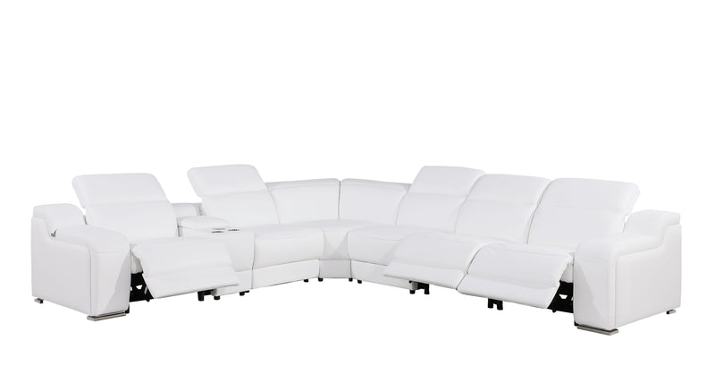 1116 - Power Reclining Italian Leather Sectional