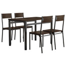 Lana - 5 Piece Rectangular Dining Set - Dark Brown And Black