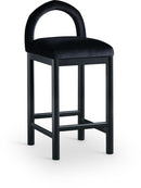 Conrad - Velvet Counter Stool With Black Legs