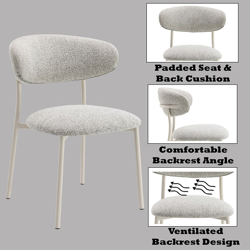 Kalam - Side Chair (Set of 2) - Gray Fabric & Beige Finish