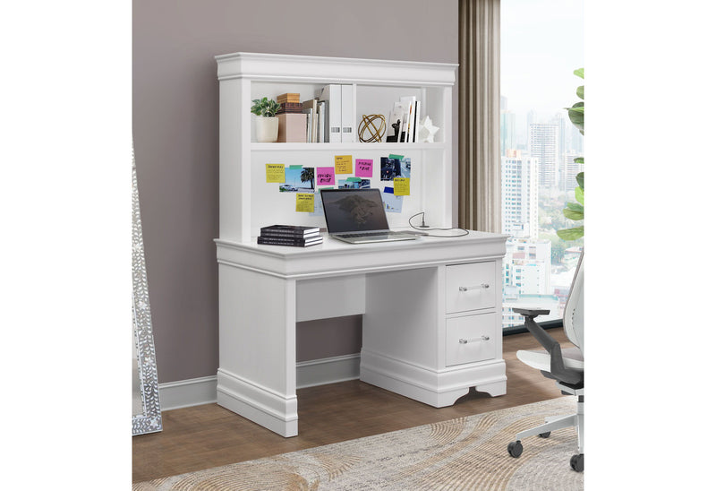 Charlie - Desk And Hutch - White