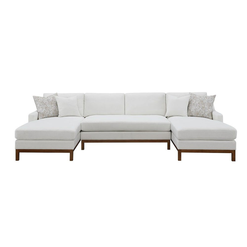 Valiant - Sectional Sofa - Ivory Chenille