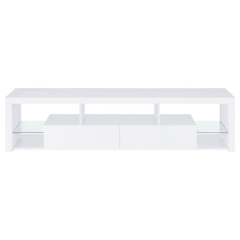 Jude - 2-Drawer Engineered Wood TV Stand - High Gloss White