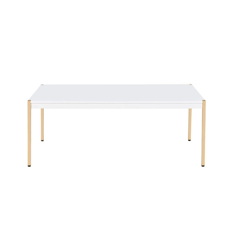 Otrac - Coffee Table - White & Gold Finish