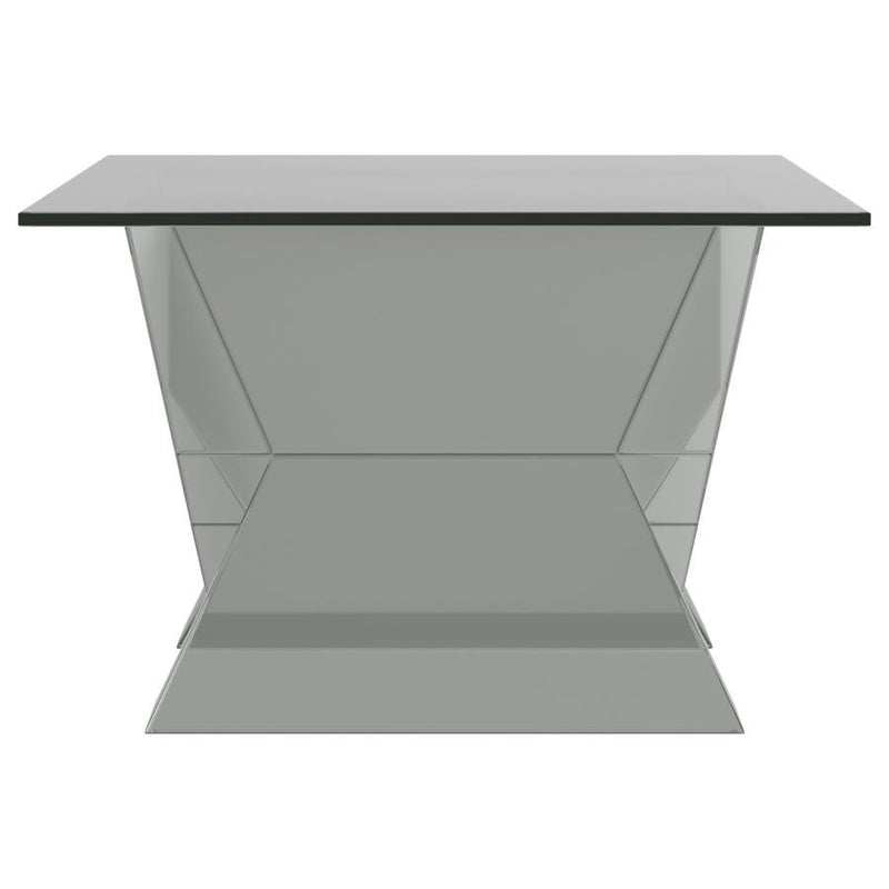 Taffeta - Glass Top Mirrored Acrylic Coffee Table - Silver