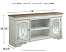 Realyn - XL TV Stand w/Fireplace Option - Chipped White