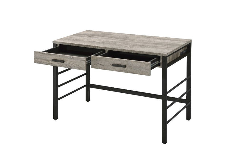 Disho - Writing Desk With USB - Light Weathered Oak & Black