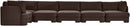 Hammond - Velvet Performance Fabric Upholstered 6 Piece L-Shaped Sectional