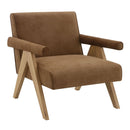 Zoey - Accent Chair - Chocolate Suede & Oak