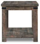 Hollum - Square End Table - Rustic Brown