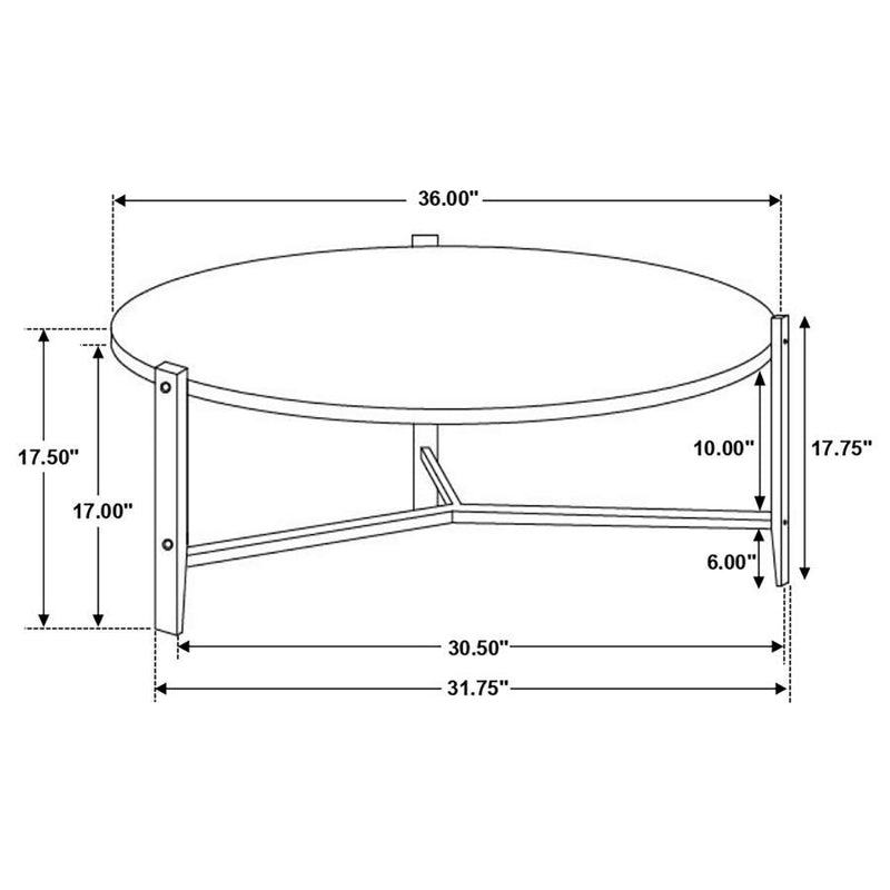 Tandi - Round Faux Marble Coffee Table - White And Black