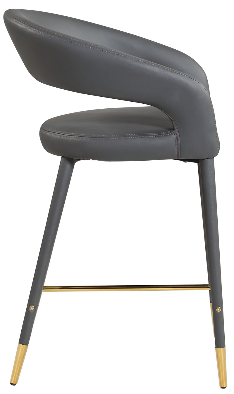 Destiny - Stool - Gray - Faux Leather