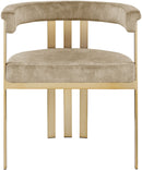 Marcello - Dining Chair With Brushed Gold Iron Frame (Set of 2) - Beige