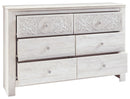 Paxberry - Six Drawer Dresser - Medallion Drawer Pulls - Whitewash