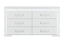 Naomi - 4 Piece Bedroom Set (King Bed, Dresser, Mirror, Nightstand) - Silver Marble
