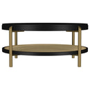 Arini - Round Coffee Table With Storage Shelf