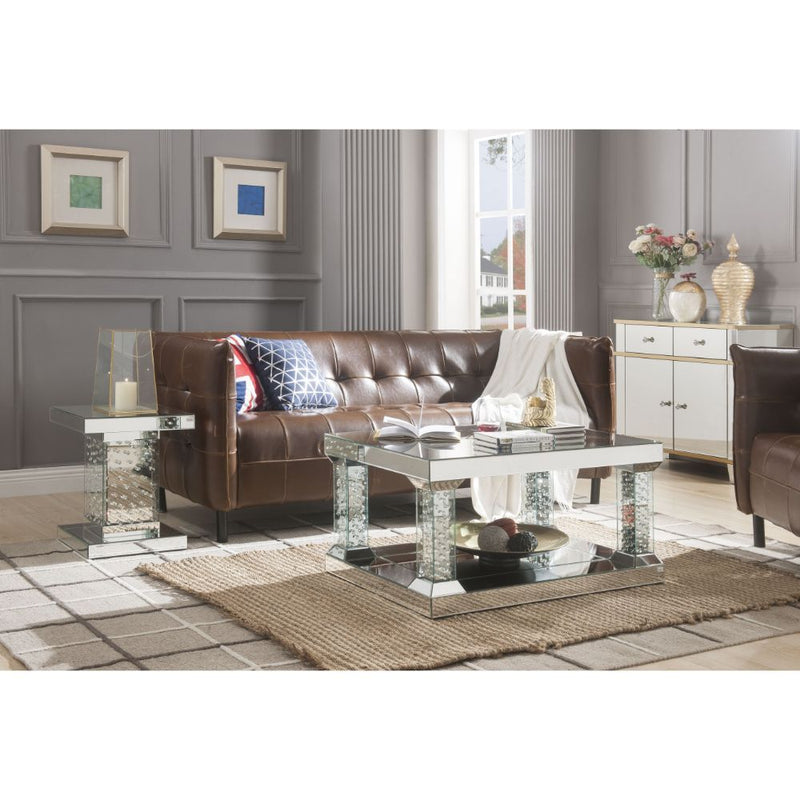 Nysa - End Table - Mirrored & Faux Crystals - 20"