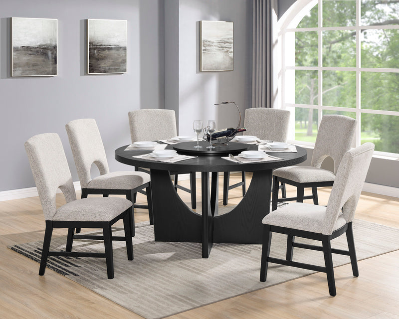 Rupert - Round Table With Lazy Susan - Charcoal