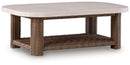 Dolan Creek - Rectangular Cocktail Table - Beige / Brown