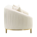 Martina - Loveseat With 2 Pillows - Ivory Velvet